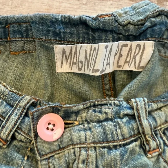 Magnolia Pearl Blue Denim with Pink Button, Never Worn, OSFA - Picture 5 of 6
